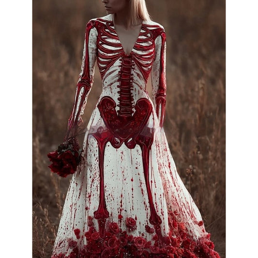 Digital Printed American Fashion Halloween Witch Dress