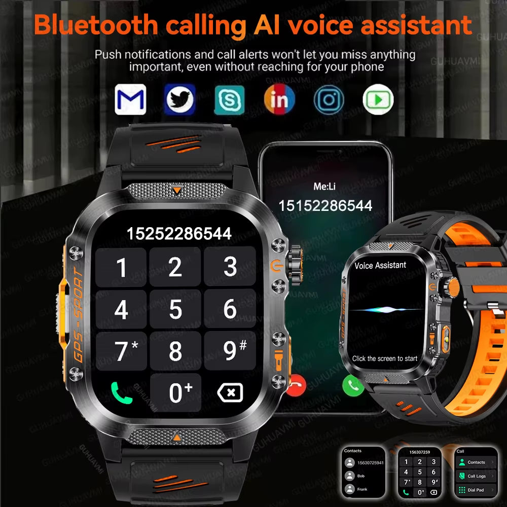 2025 for XIAOMI Original Millitary GPS Position 2.01"Smart Watch Men 3ATM Waterproof Compass 540Mah Bluetooth Call Smartwatches