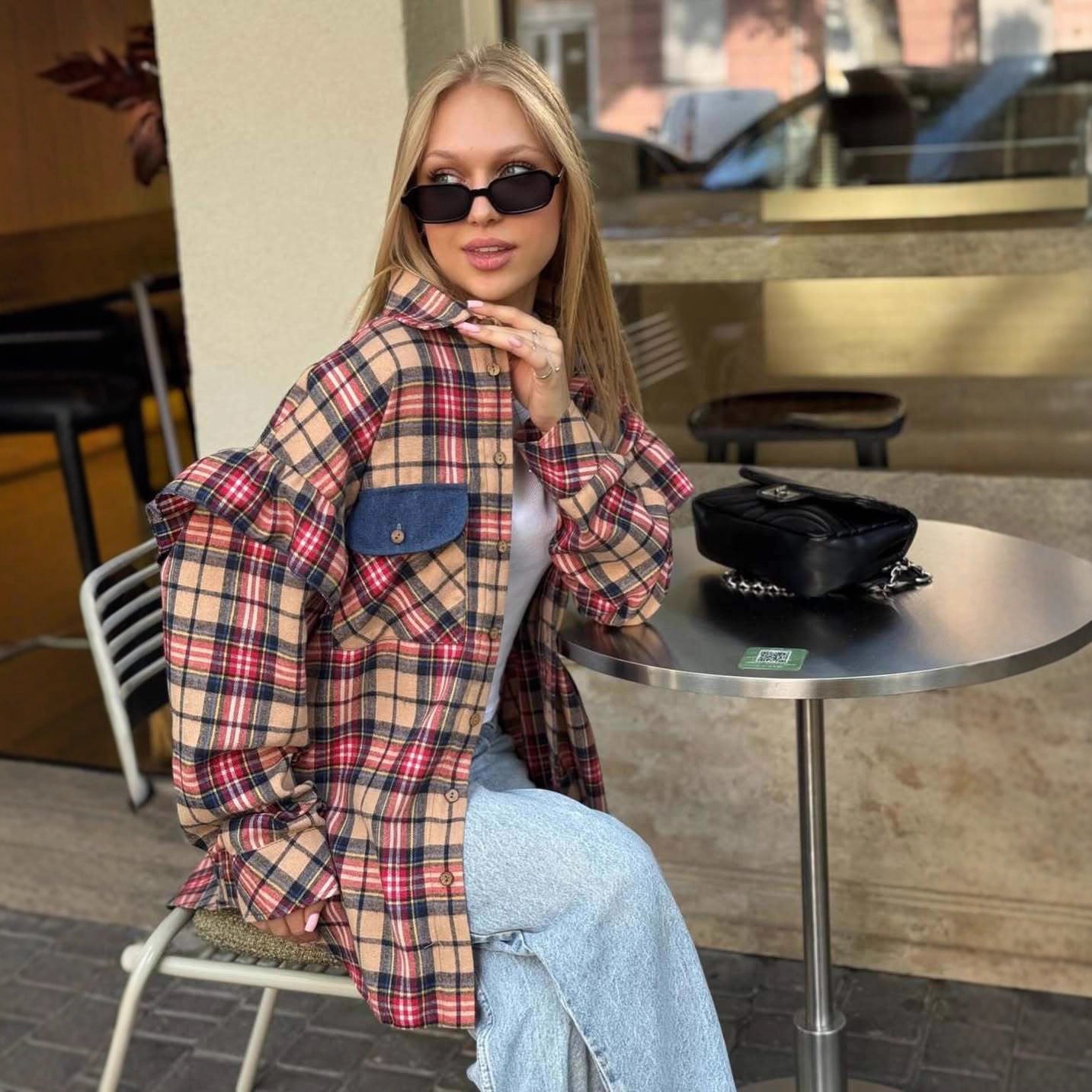 Retro Plaid Loose-fitting Versatile Shirt Jacket