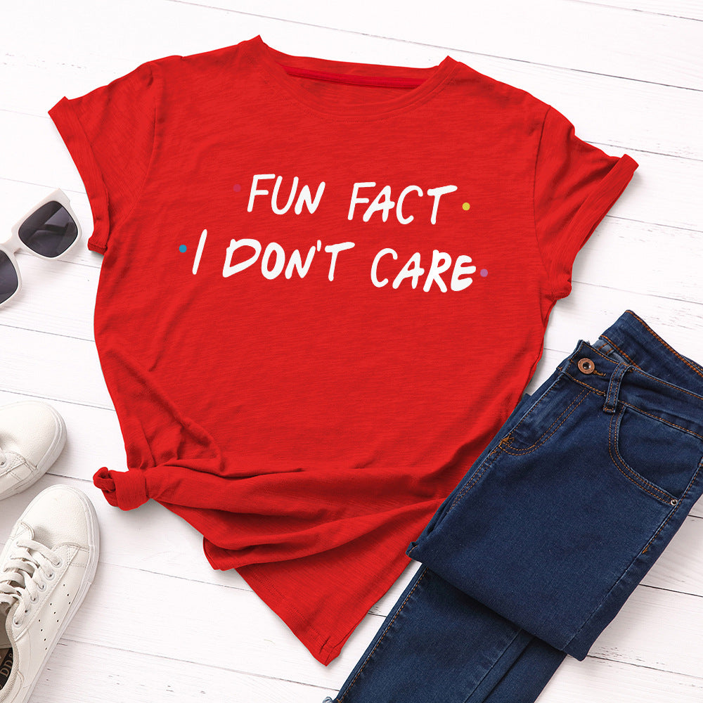 Women's Loose Round Neck Short Sleeve Cotton T-Shirt