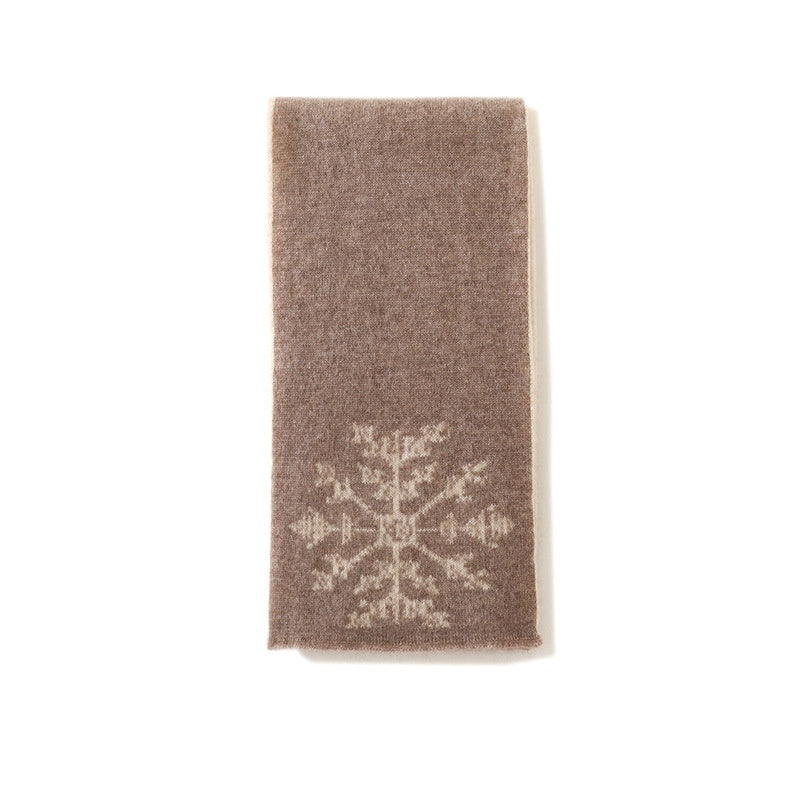 Women's Autumn And Winter Thickening Jacquard Cold-proof Windproof Warm Mid-length Knitted Cashmere Scarf