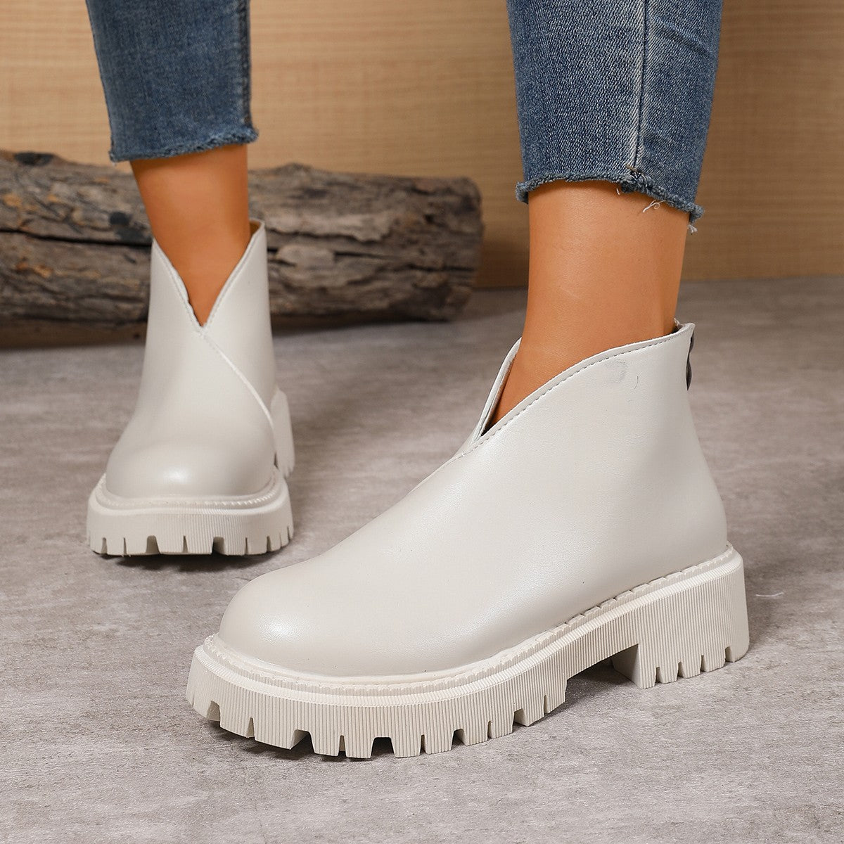 Arrival Women's Plus-size Chunky-heeled High-heeled Ankle Boots