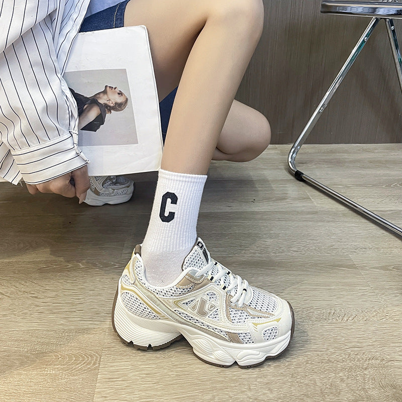 Women's Summer Mesh Casual Thin Platform Height Increasing Shoes