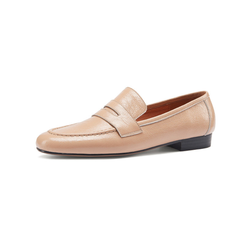 New Full-leather Flat Grandma Shoes Early Spring Shoes