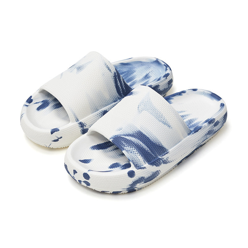 Thick Soles And Slippers For Women's Splashed Ink To Enhance Fashion