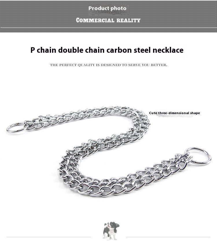 Pet Supplies Collar Double Row Carbon Steel