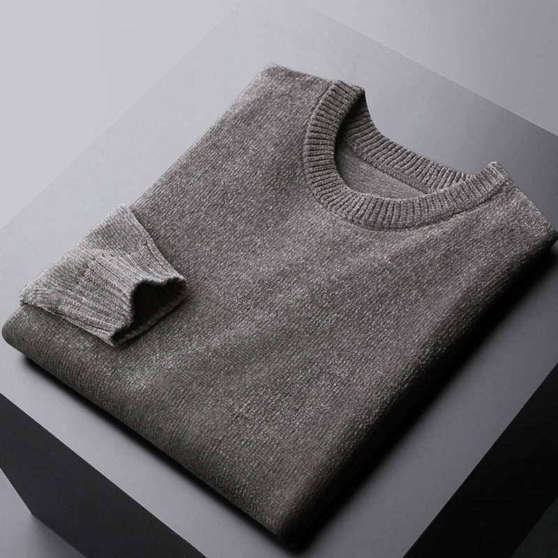 Langærmet sweater mænds efterår og vinter termisk hovedbeklædning halv rullekrave