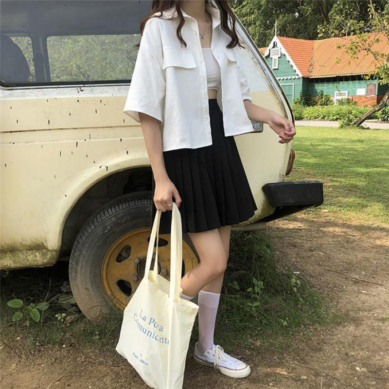 JK Uniform Short-sleeved Shirt Pleated Skirt Skirt