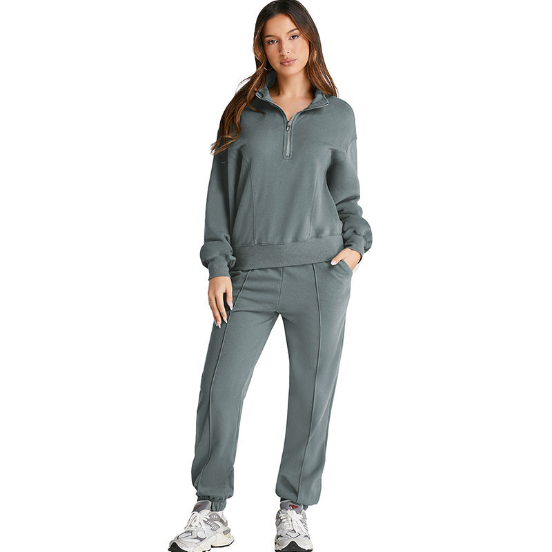Shiying AutumnWinter New Solid-Color Sporty Casual Womens Set