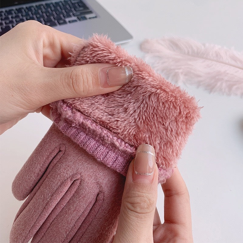 Winter Touch Screen Warm Gloves Simple Riding Cold-proof Fleece Gloves