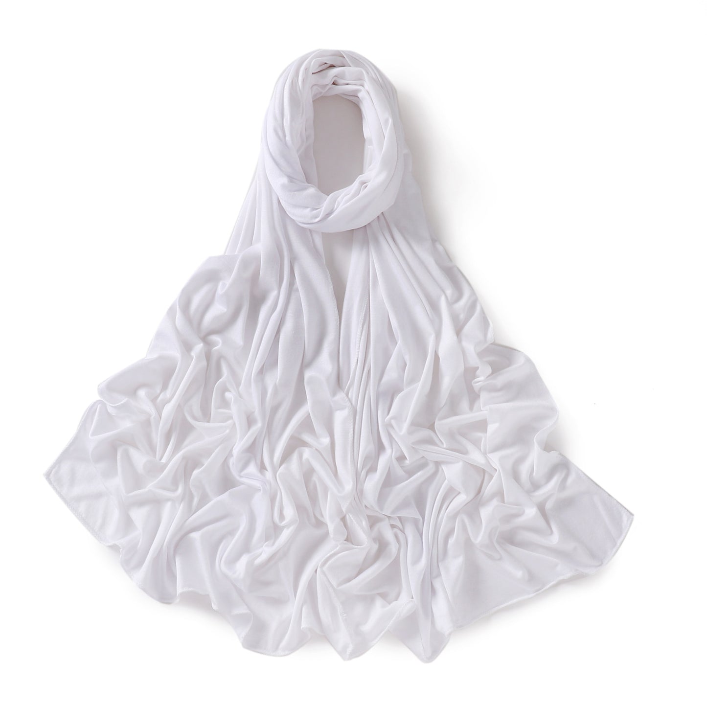 Colors Solid Color Modal Scarf Small Size Monochrome Jersey Veil Mercerized Cotton Scarf