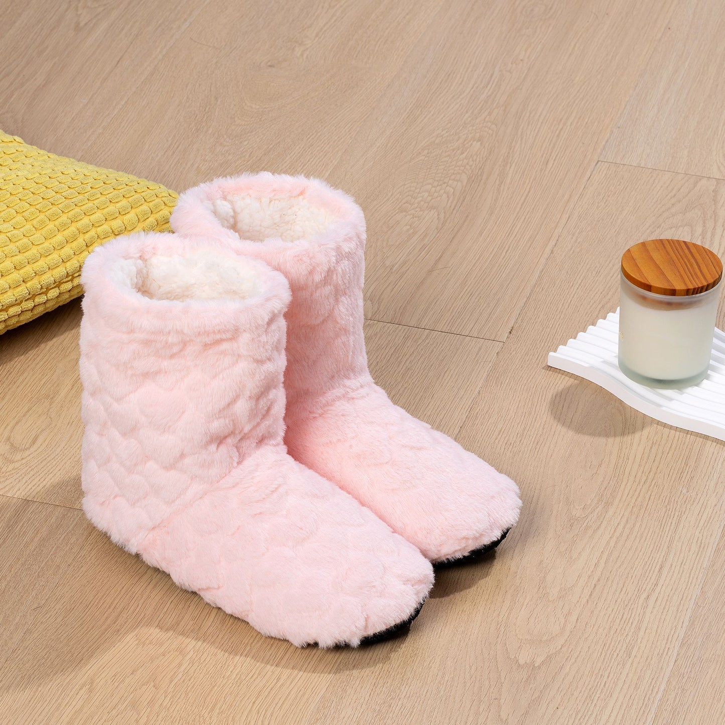 Thickened Fleece-Lined Indoor Shoes Dance High-Top Floor Boots