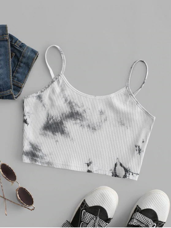 Ink Tie-dye Printing Hanging Wide Loose Short Thread Elastic Small Sling