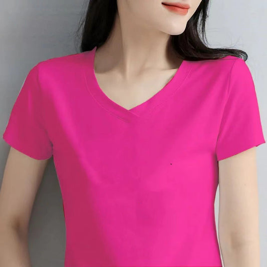 New Women's V-neck Summer T-shirt