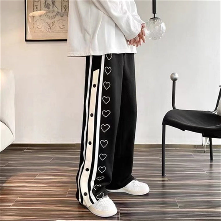 New Design Sense And Versatility Straight Breasted Love Wide Leg Pants