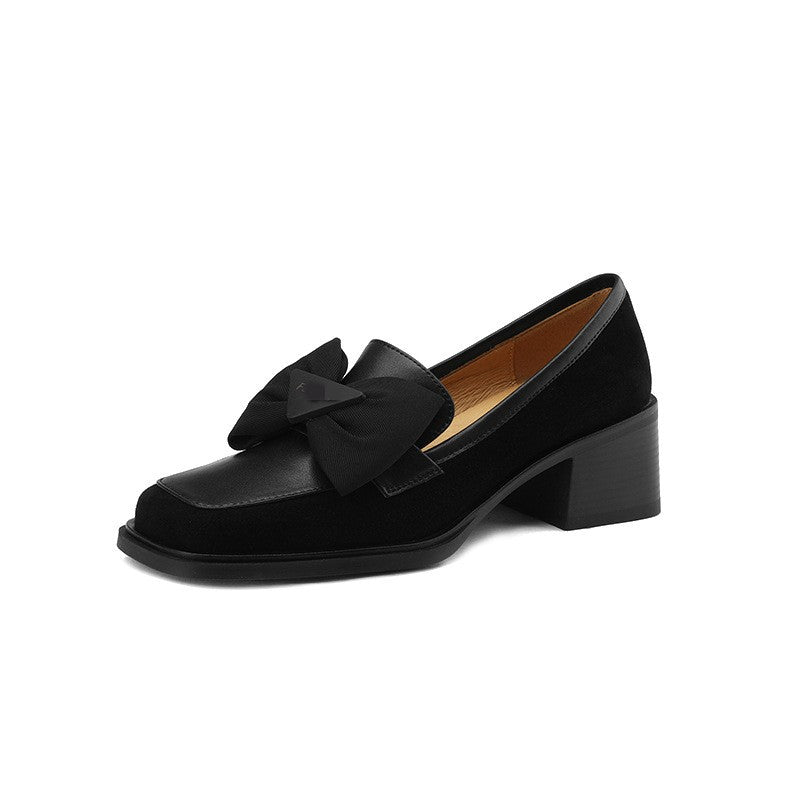 Design Feel Of Square Toe Thick Heels Women's Shoes