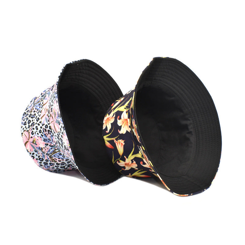 European And American New Plant Printing Bucket Hat Women