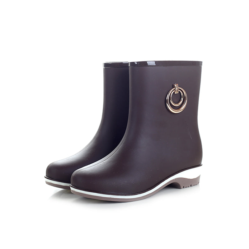 Plush Cotton Short Barrel Waterproof Rain Boots