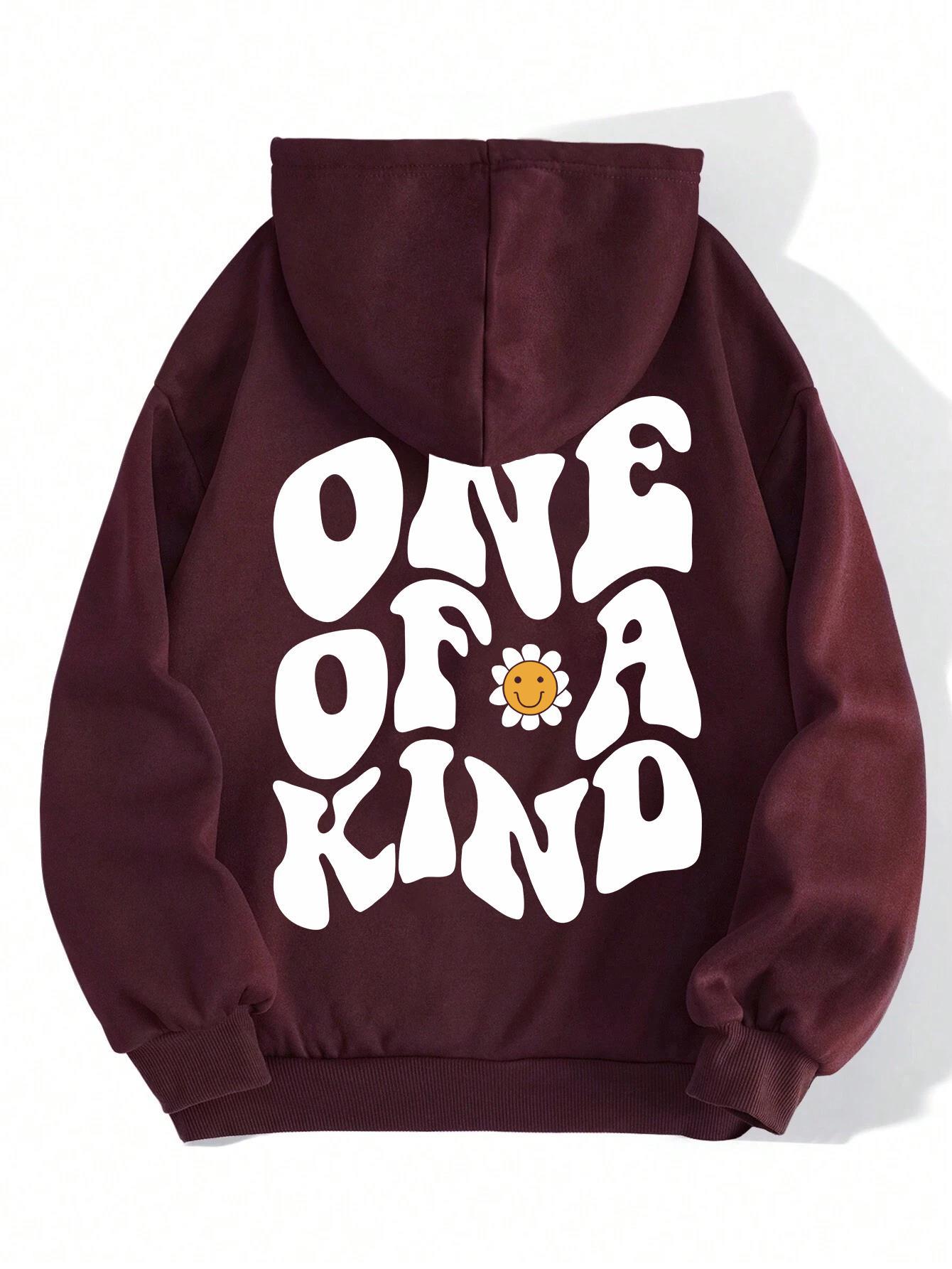 Krysantemum Smil Printet Hættetrøje Sweater