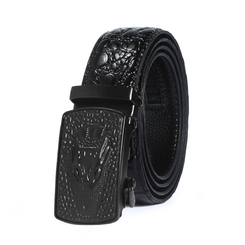 Leather Belt Men's Business Automatic Buckle