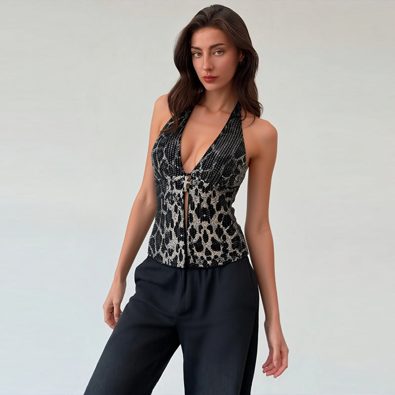 Sleeveless Halter Vest For Women