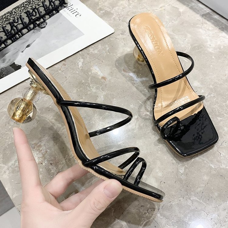 Women's Shallow Mouth Thick High Heel Casual Slippers