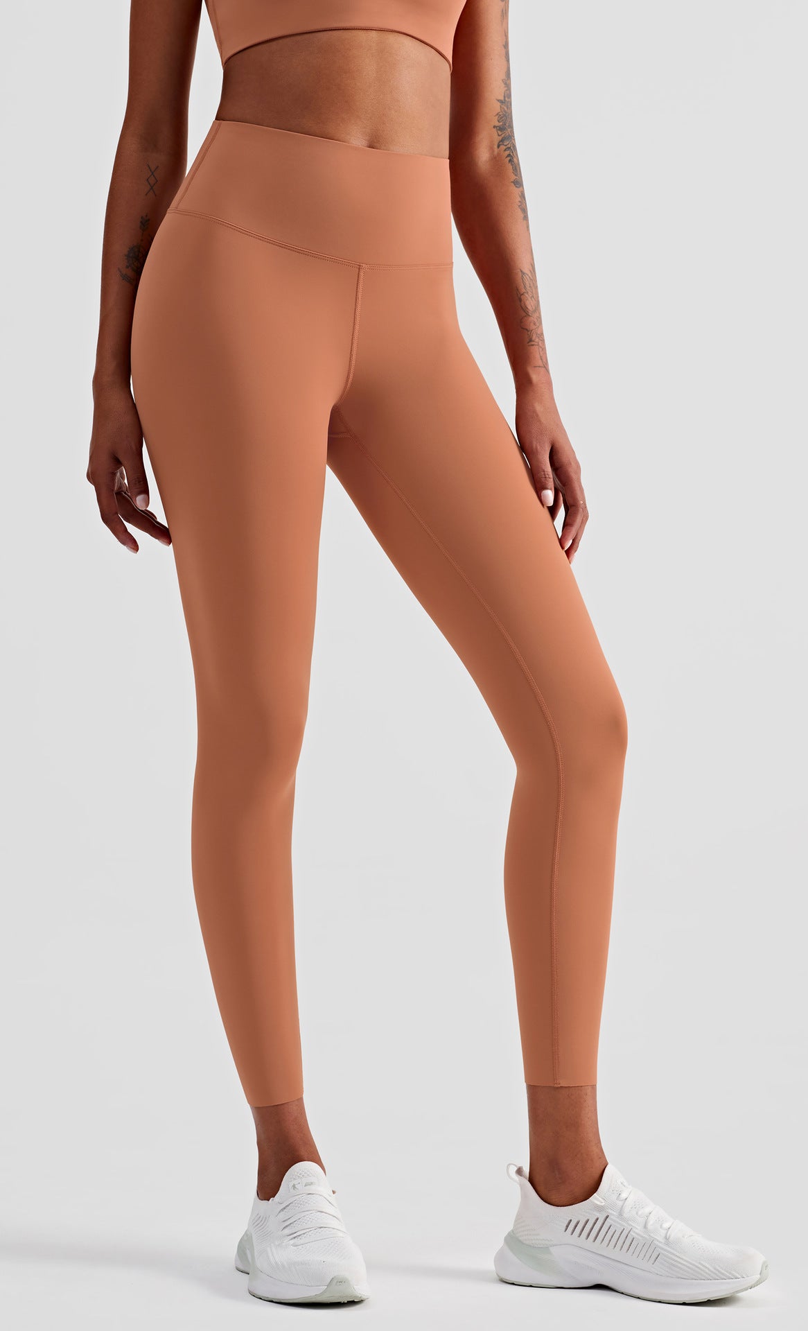 Nude letvægts åndbare tynde ferskenfarvede leggings
