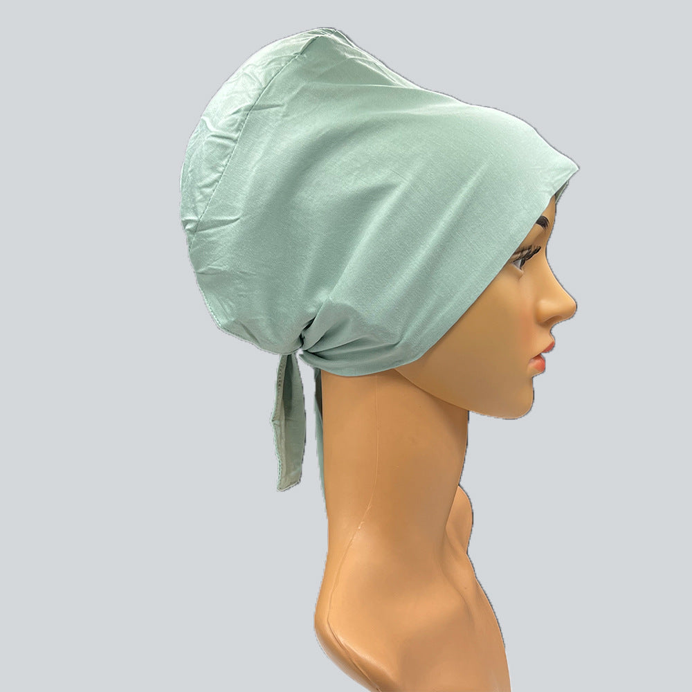 Satin Modal Mercerized Cotton Bottoming Hood Elastic Elastic Lace-up Adjustable Headscarf