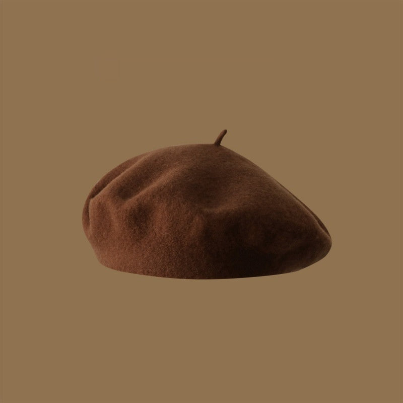 Uld Beret Piger Japansk Stil Kunstnerisk Vintage Malermunkehue