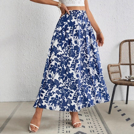 Elegant Floral High-Waisted Womens Skirt