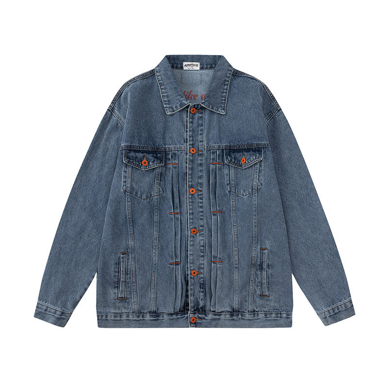 Punk High Street Old Wash Denim Clothes Jacket