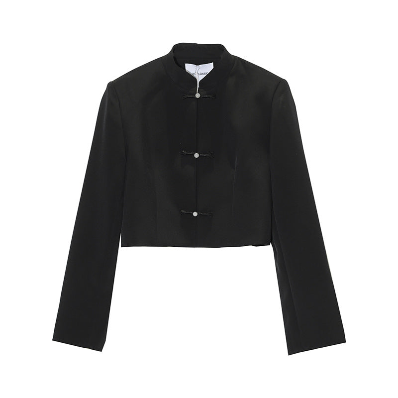 Retro Buttoned Short Coat Women's Temperament Long Sleeve Outer Wear