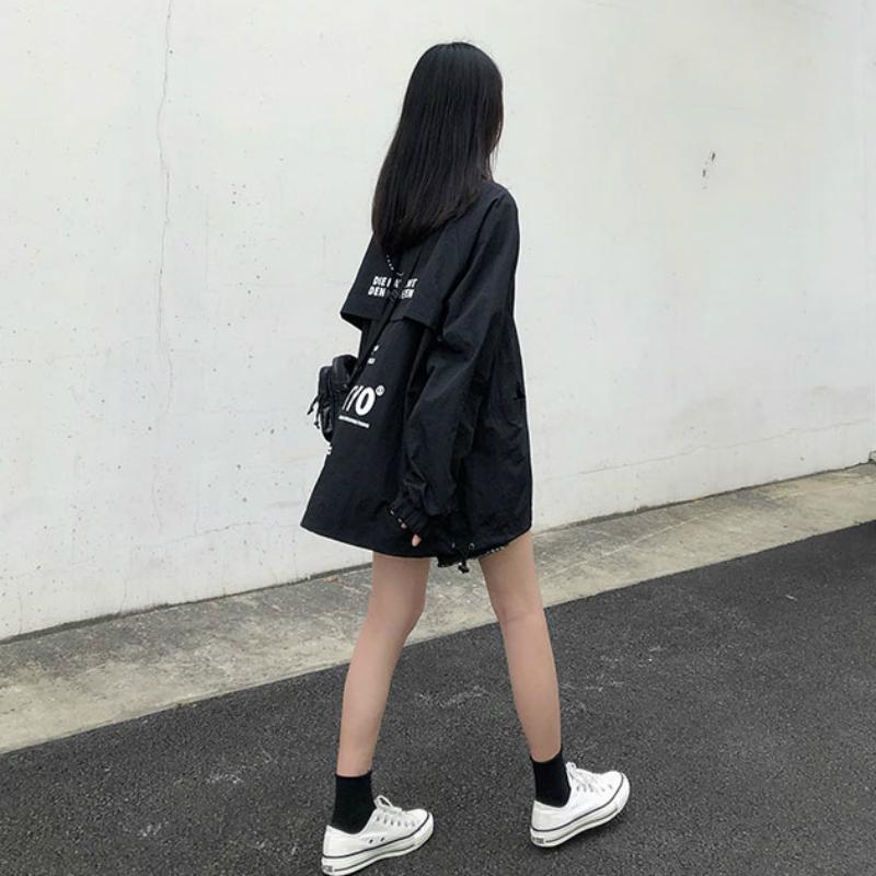 Korean Version Loose Print Patchwork In Fashionable College Style Long Sleeve