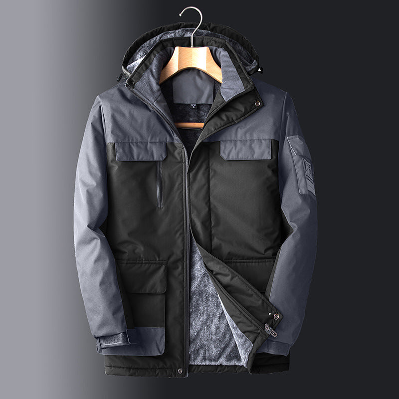 Windproof And Warm Mountaineering Suit With Removable Cap