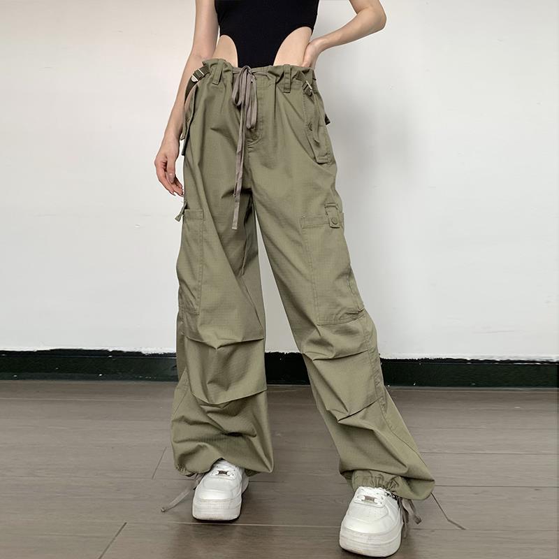Vintage Fashion Large Pocket Straight Casual Pants