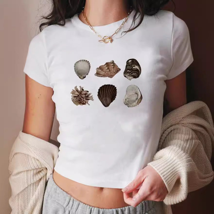 Women's Hot Girl Summer Slim Fit All-match Short Sleeve T-shirt