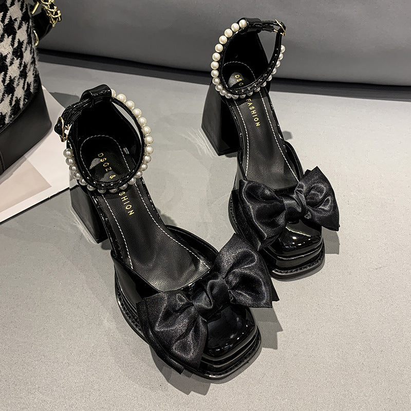 Women's Retro High Heel Leather Shoes