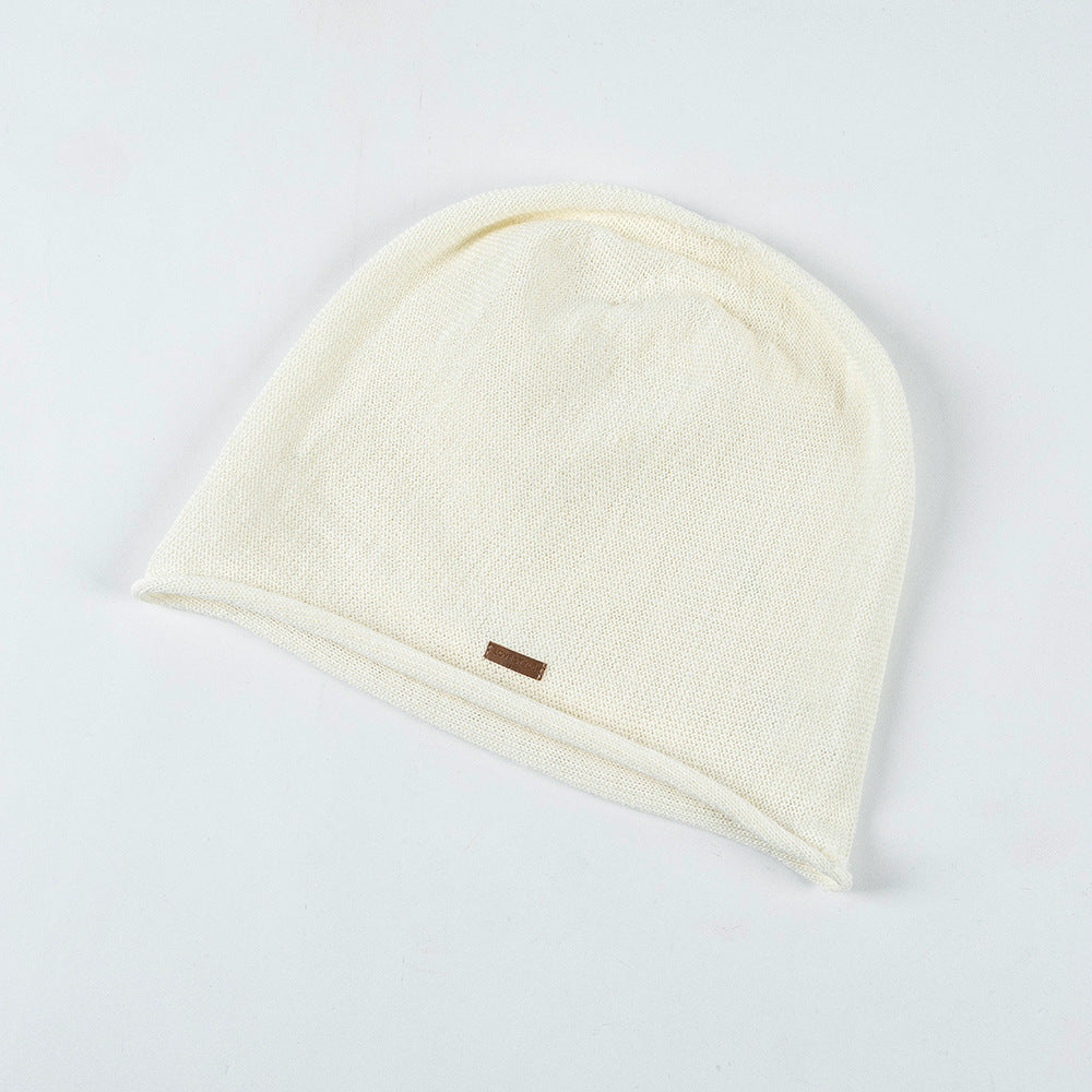 Breathable Knitted Linen Fisherman Hat With A Leather Patch Label