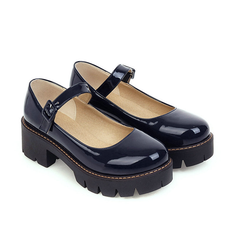 Thick Bottom Mary Jane Women's Strap Shoes