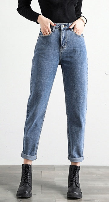 Korean Jeans Loose Harem Pants High Waist Radish Chic Pants Straight Retro Dad