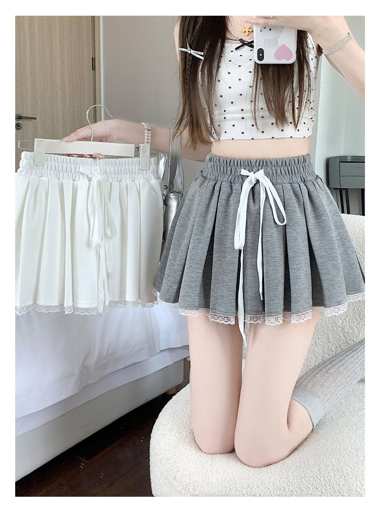 High-waisted Figure-flattering Pleated Skirt For Petite Women