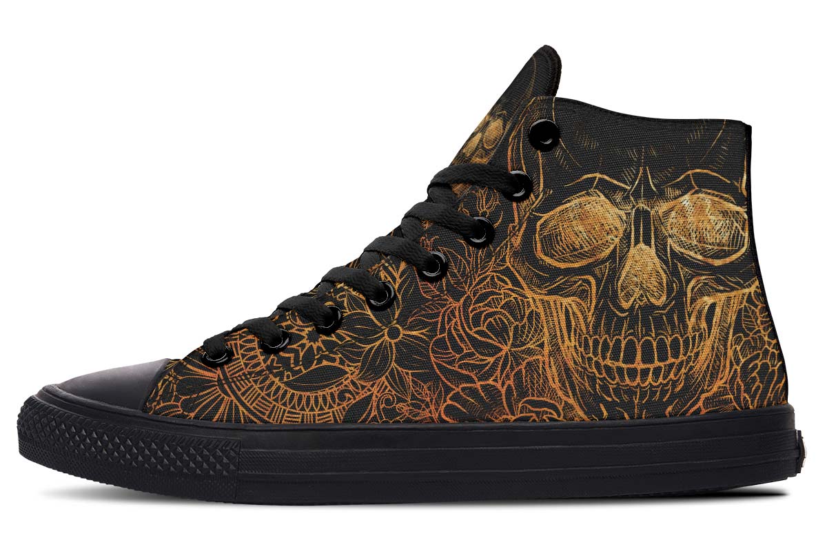 Men's And Women's Fashion Color Printing High-top Canvas Shoes