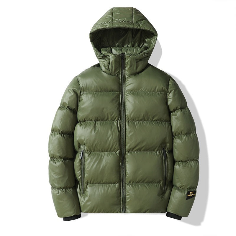Solid Color American Loose Cotton Jacket With Hood