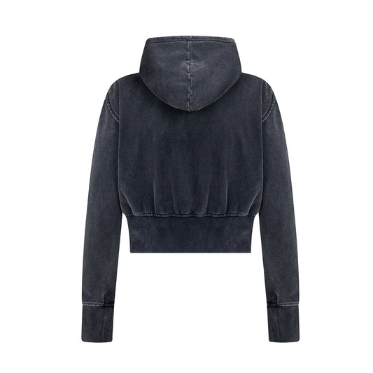 Men's Washed Old Cardigan Zipper Hoodie Short