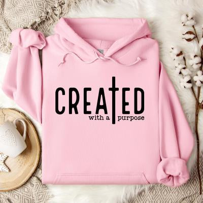 Creation And Purpose Kryds Efterår Og Vinter Europæiske Og Amerikanske Langærmede T-shirts Til Mænd Og Kvinder