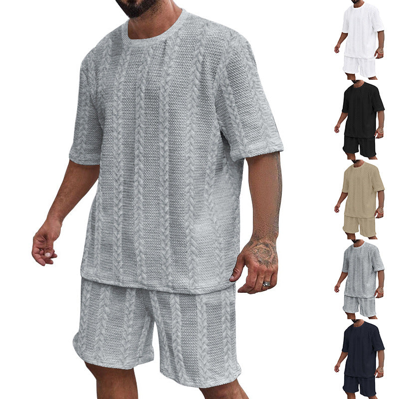 Fashion Shorts Sports Knitted Men's Suit