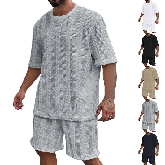 Fashion Shorts Sports Knitted Men's Suit