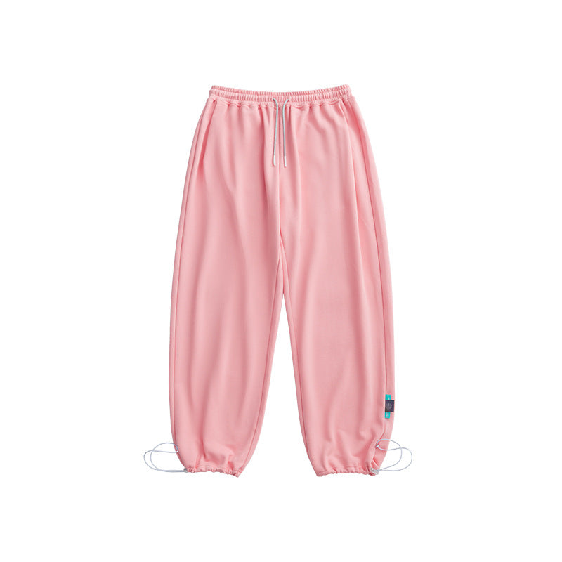 Solid Color Casual Loose Drawstring Sweatpants