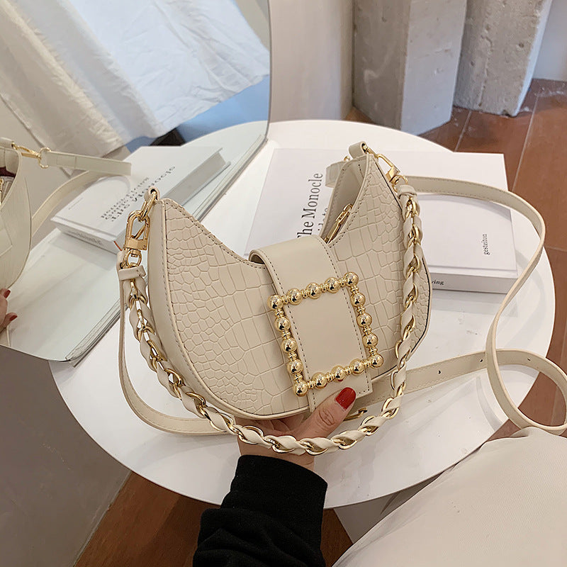 Tide Diagonal Texture Single Shoulder Bag