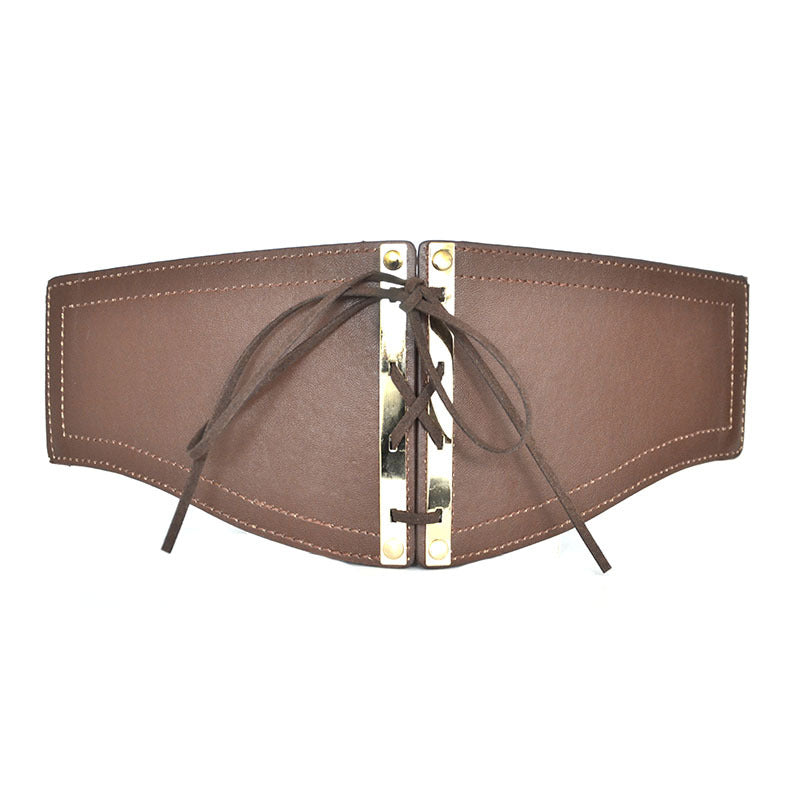 Vintage Imitation Leather Elastic Elastic Waistband
